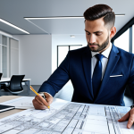 Career Growth**

"A motivated architect in a modern office setting, reviewing blueprints, fully clothed in professional attire, natural pose, safe for work, appropriate content, perfect anatomy, well-formed hands, digital art, high-quality render, professional."

**