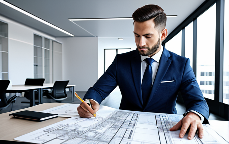 Career Growth**

"A motivated architect in a modern office setting, reviewing blueprints, fully clothed in professional attire, natural pose, safe for work, appropriate content, perfect anatomy, well-formed hands, digital art, high-quality render, professional."

**
